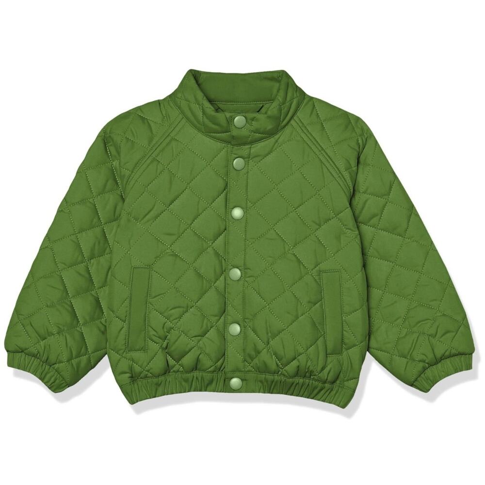 New Amazon Essentials Unisex Kids Lightweight Puffer Jacket Deep Green Size 8
